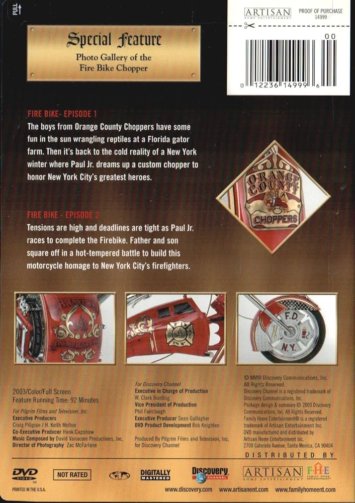 新品　Orange County  Choppers DVD 3枚＋　オマケ Amazon.com: American Chopper: The Series - Fire Bike